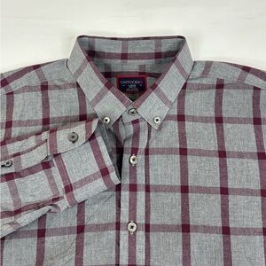 UNTUCKit Men's Large Slim Fit Gray Plaid Long Sleeve Button Down Shirt